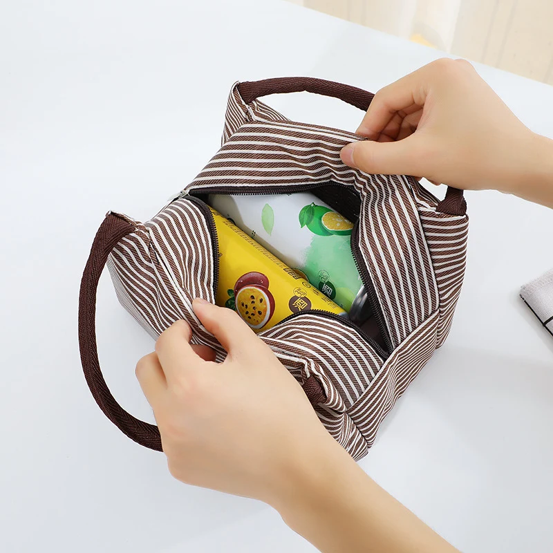 Isolierte Lunchtasche mit elegantem Streifenmuster Skanto