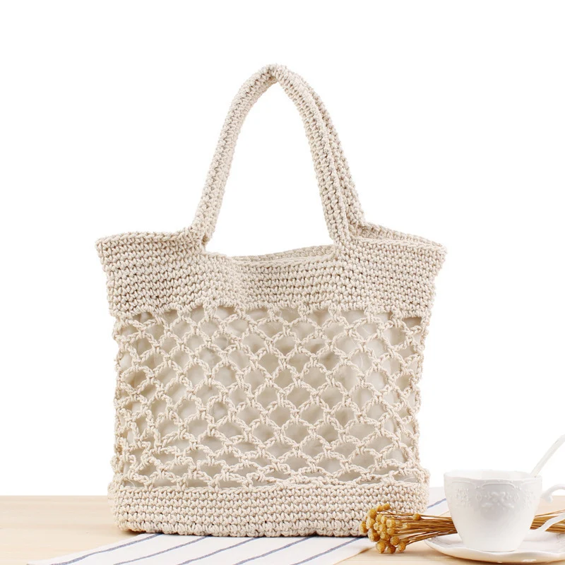 Netztasche aus handgeknüpften Naturmaterialien Skanto