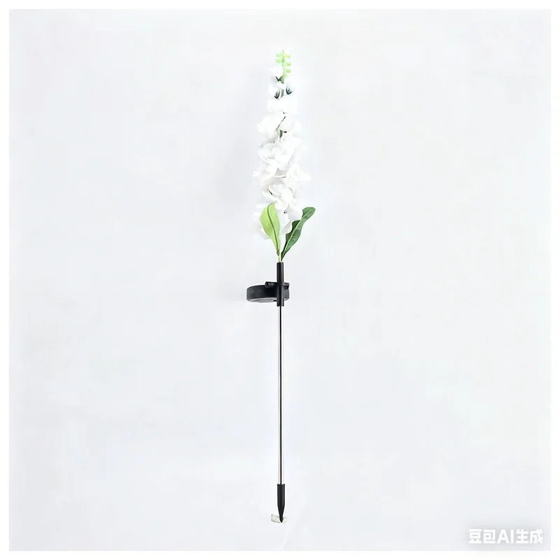 Dekorativer hoher künstlicher Delphinium-Gartenstecker mit Edelstahlspieß und verstellbarem Clip Skanto