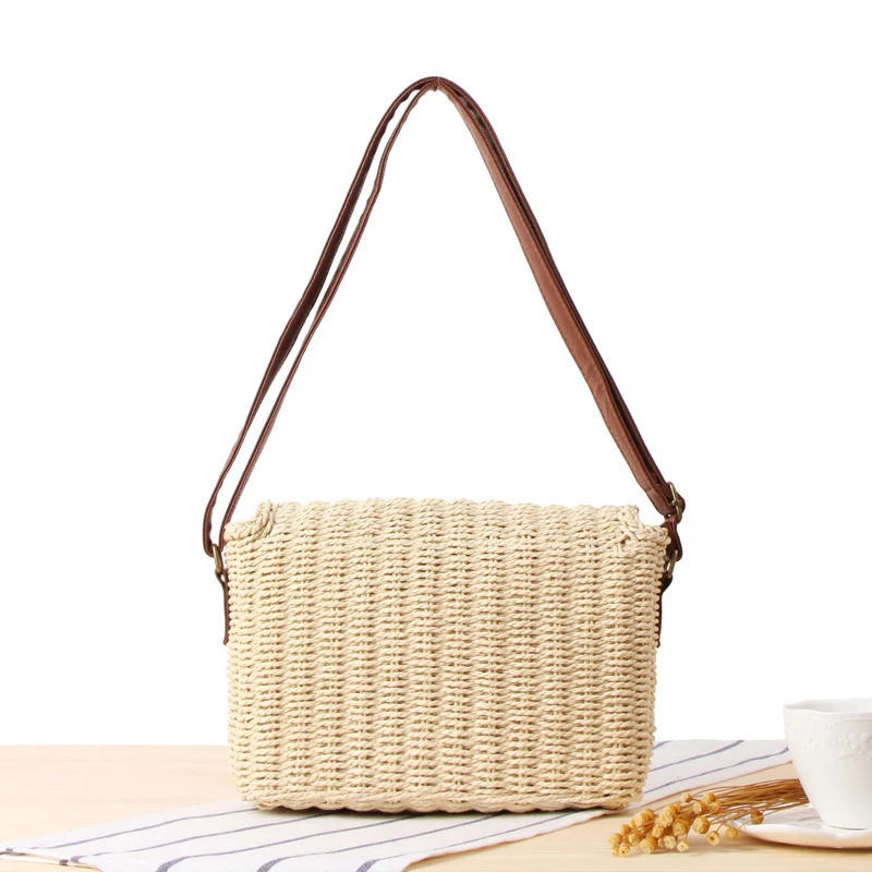 Handtasche aus geflochtenem Naturmaterial mit abnehmbarem Schultergurt Skanto