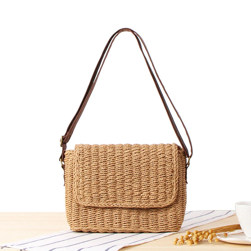 Handtasche aus geflochtenem Naturmaterial mit abnehmbarem Schultergurt Skanto