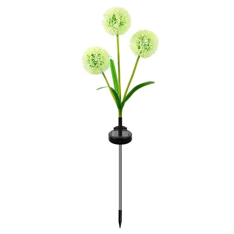 Löwenzahn-inspirierte Solar-Gartenstecker mit integriertem Solarpanel und doppelten Blumenkugeln Skanto