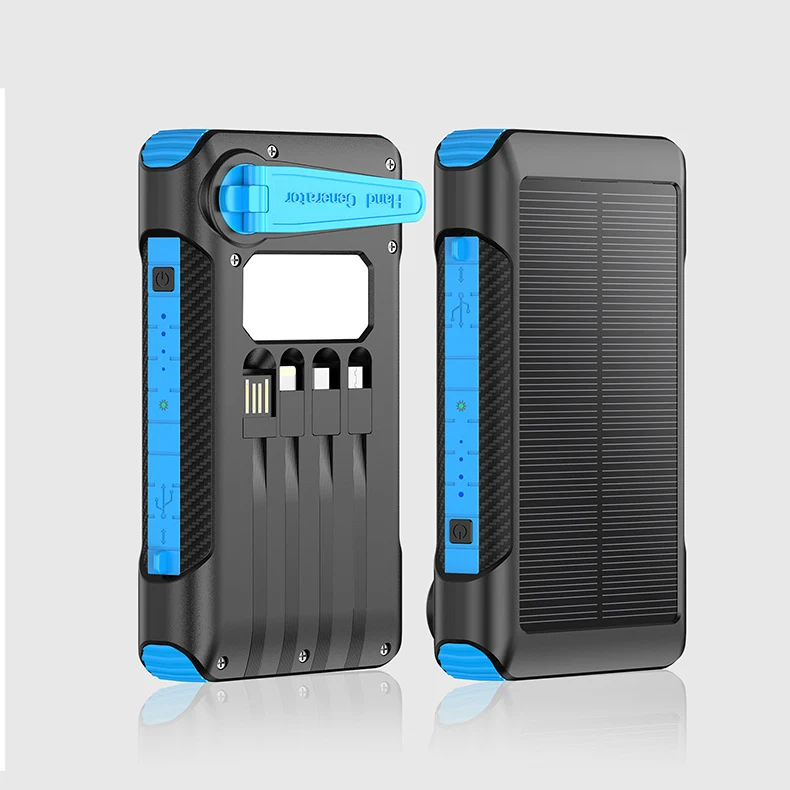 Solarbetriebene Powerbank mit mehreren Ladeanschlüssen und LED-Anzeige Skanto