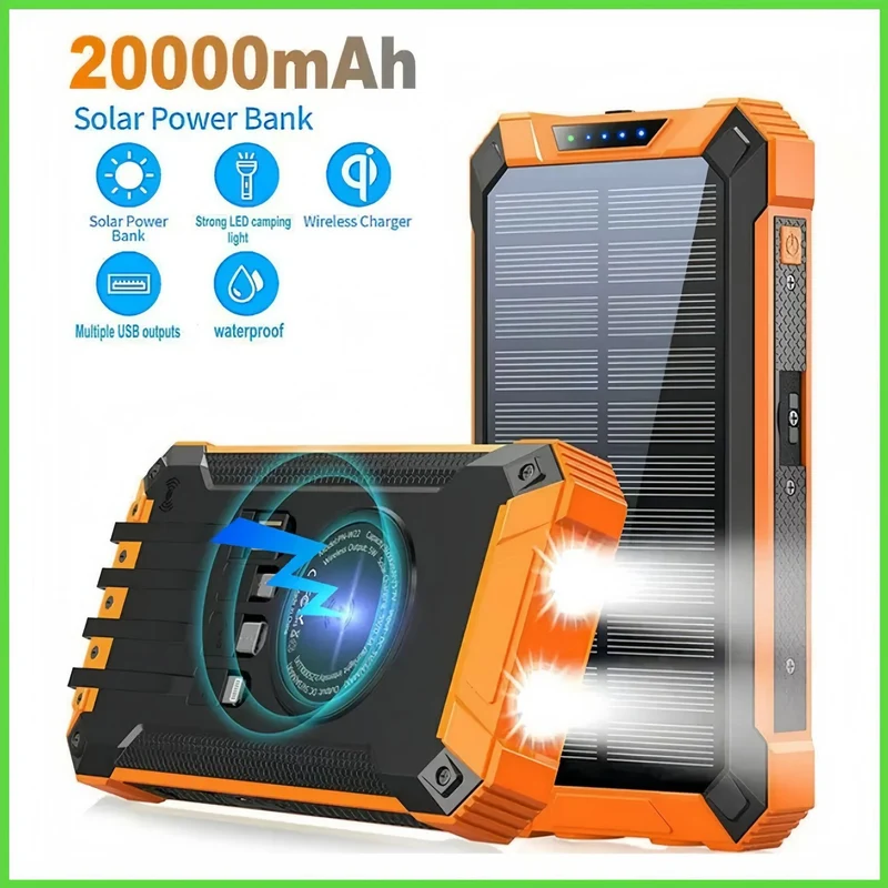 Solar-Powerbank mit Taschenlampe von Skanto