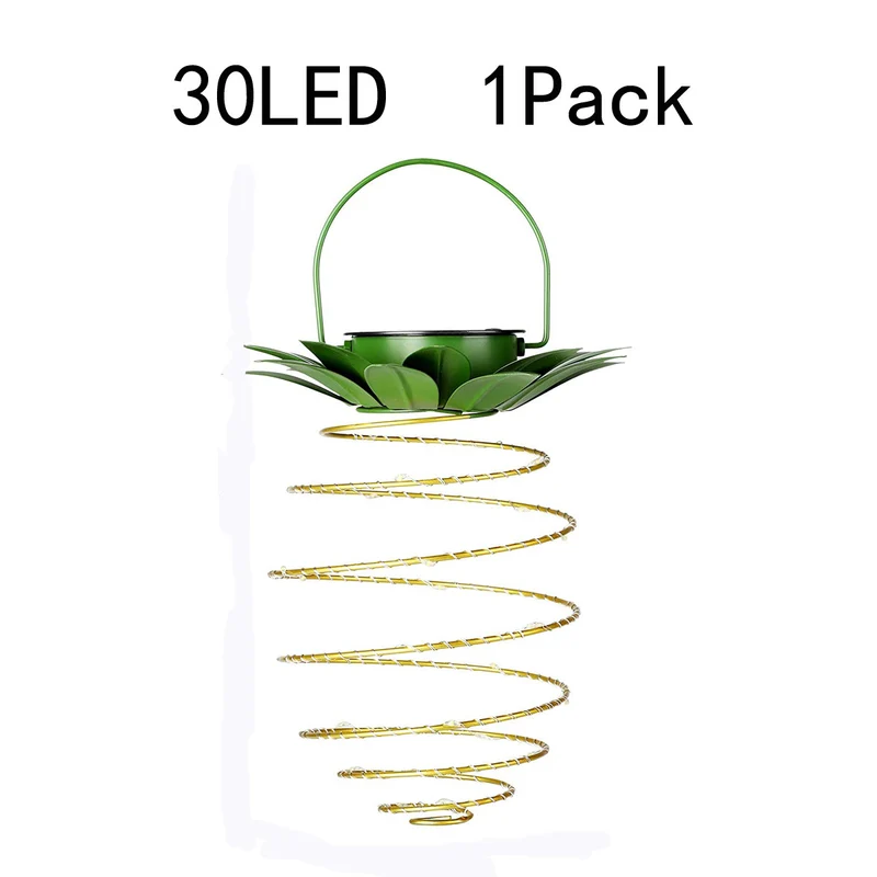 Skanto Spiral-Hänge-Solar-LED-Laterne mit Lotus-Oberteil und Tragegriff Skanto