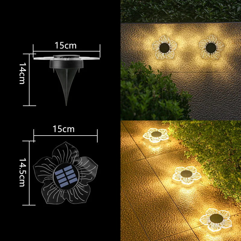 Dekoratives Solar-Acryl-Blütenblatt Gartenstecker Licht Skanto