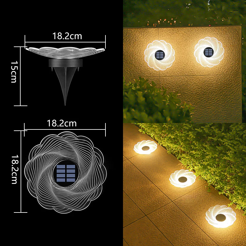 Dekoratives Solar-Acryl-Blütenblatt Gartenstecker Licht Skanto