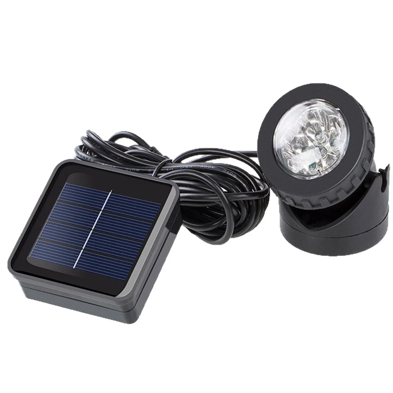 Verstellbarer Solar-LED-Landschaftsstrahler mit externem Solarpanel und verlängertem Niedervoltkabel Skanto