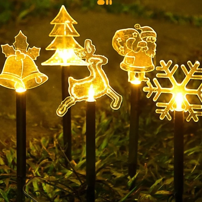 Acryl-Solar-Gartenstecker mit Feiertagsmotiv, warmweißer LED und Erdspieß Skanto