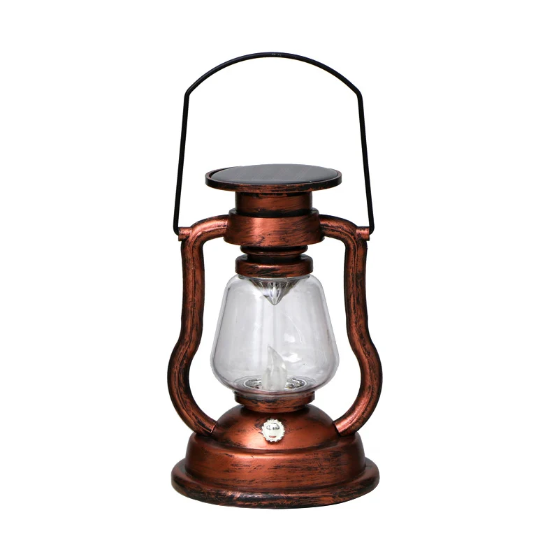 Antik-inspirierte Solar-LED-Laterne mit Glaskuppel und Metallgriff Skanto