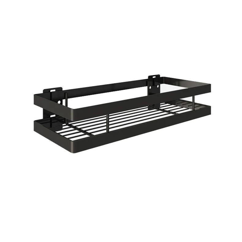 2-teiliges Badezimmerregal-Set aus mattschwarzem Metall