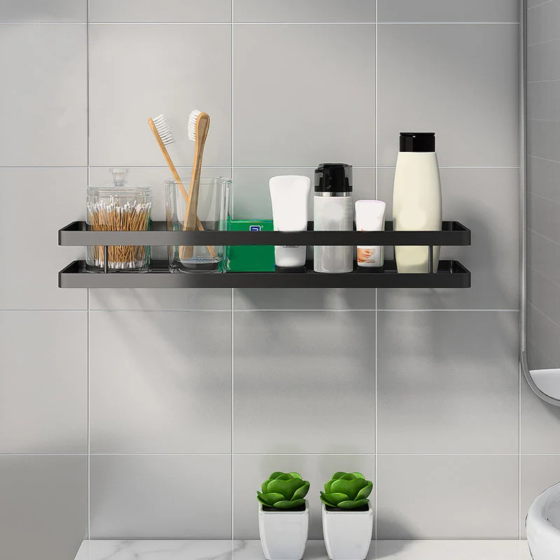 2-teiliges Badezimmerregal-Set aus mattschwarzem Metall