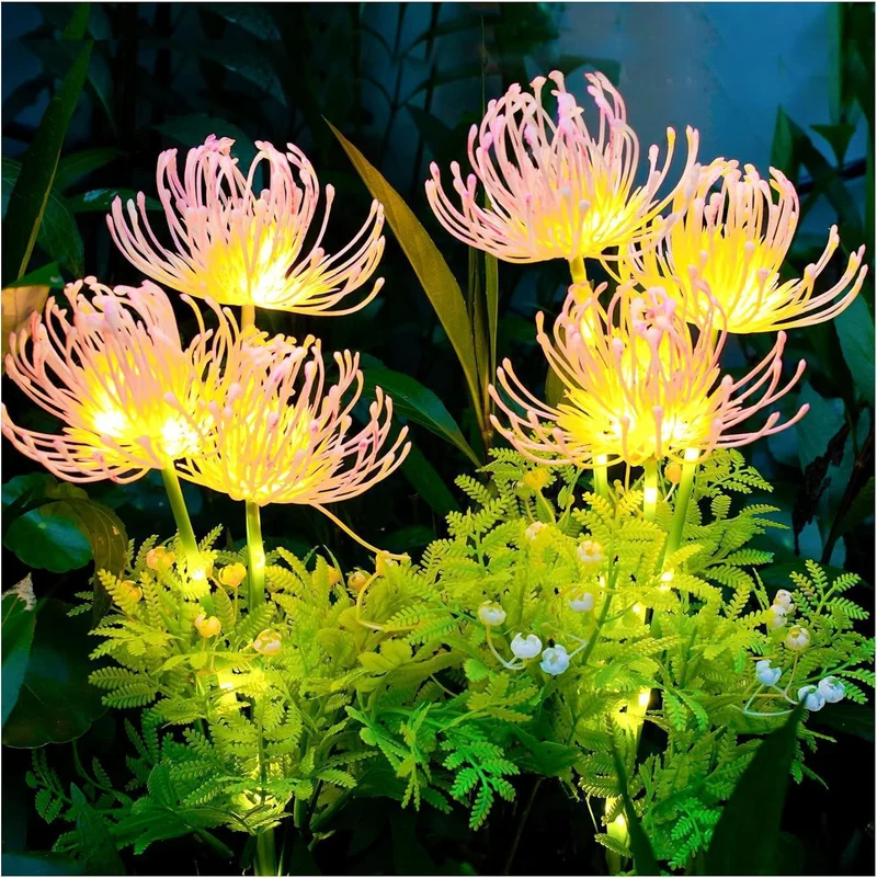 Realistische Solar-LED-Gartenblumenstecker mit Chrysanthemenblüte und flexiblem wasserdichtem Stiel Skanto