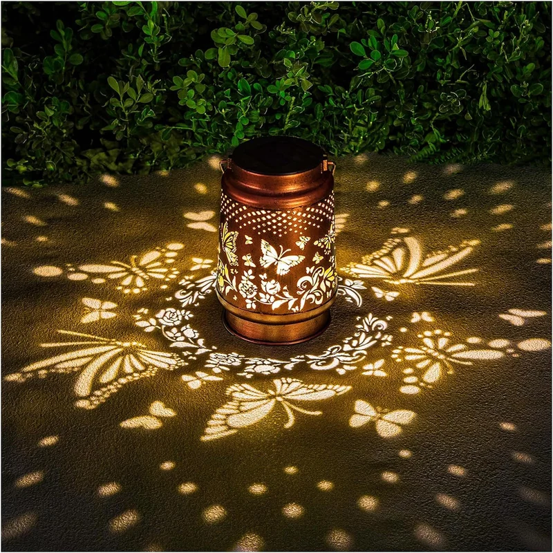 Filigrane Metall-Schattenprojektions-Tischlampe mit wiederaufladbarer LED Skanto