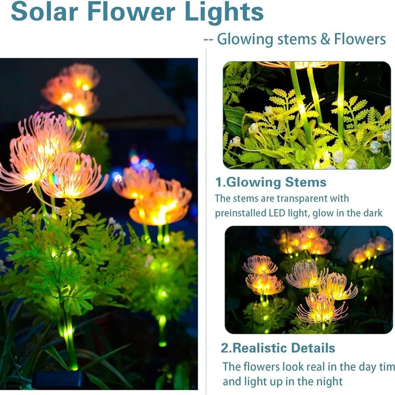 Skanto beleuchteter Blumenstecker-Cluster mit integrierten Solar-LED-Stielen Skanto