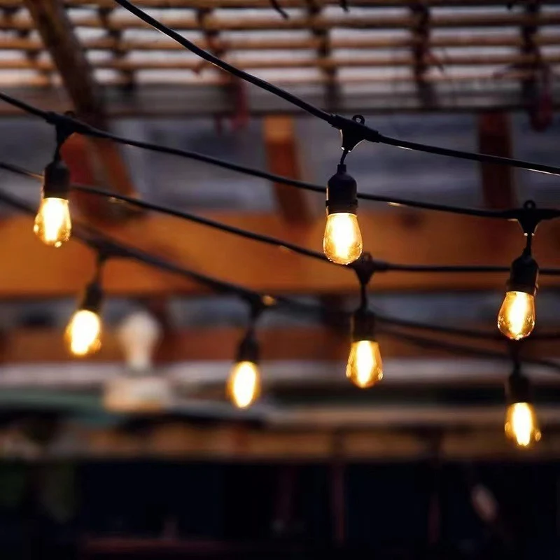 Vintage LED Filament Globus Lichterkette Outdoor Terrassen-Glühbirnen-Girlande Skanto