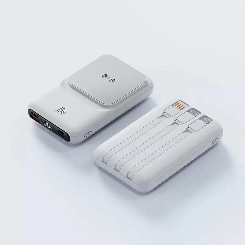 Tragbare kabellose Ladestation mit integriertem Multi-Ladegerät Skanto