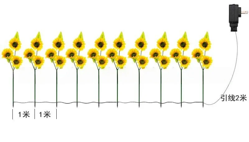 Solarbetriebene Outdoor-Gartensteckerleuchten mit realistischen Sonnenblumen und wasserdichtem Solarregler Skanto