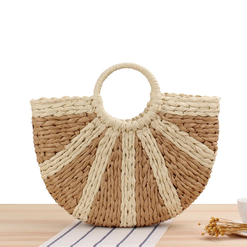 Elegante Strohtasche mit festem Griff Skanto