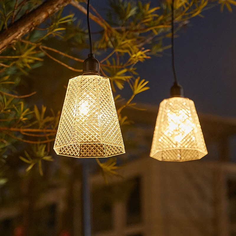 Solar-Pendelleuchte mit Kristallmuster, USB-wiederaufladbare LED Skanto