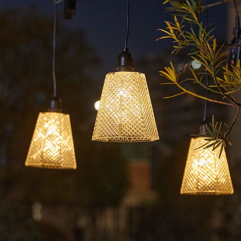 Solar-Pendelleuchte mit Kristallmuster, USB-wiederaufladbare LED Skanto