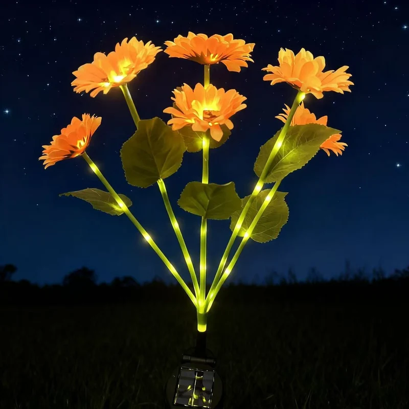 Solar-Dekorativer Sonnenblumen-Gartenstecker mit Multi-Bloom LED wasserdichtem Panel Skanto