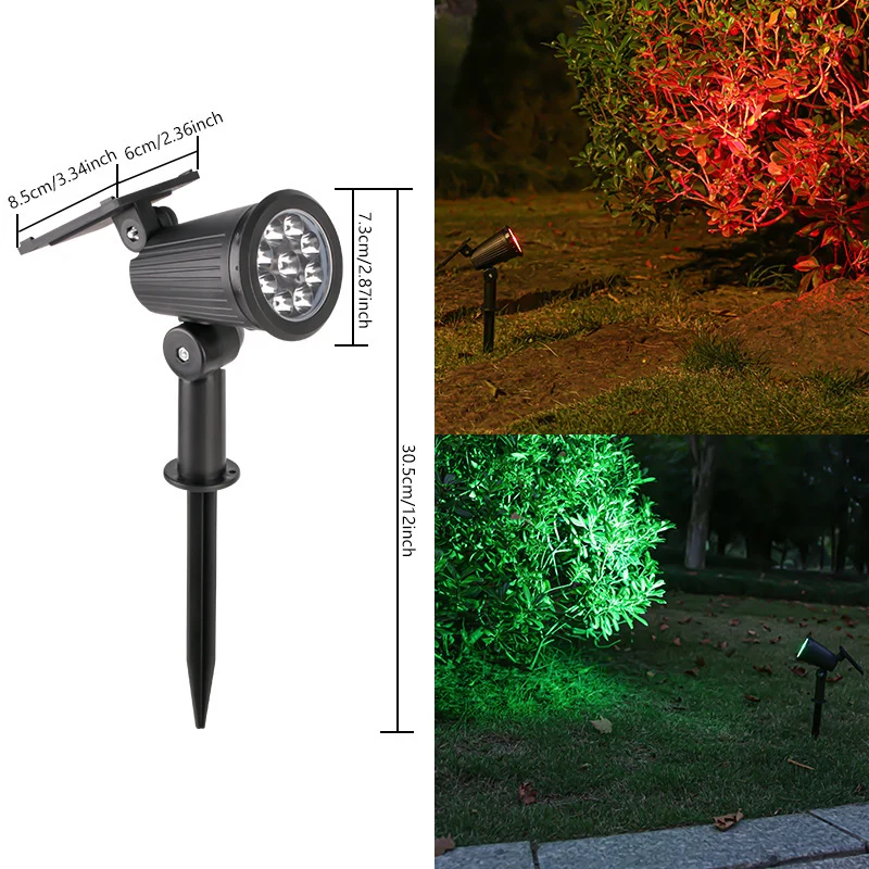 Solarbetriebener verstellbarer Gartenstrahler mit schwenkbarem Erdspieß Skanto
