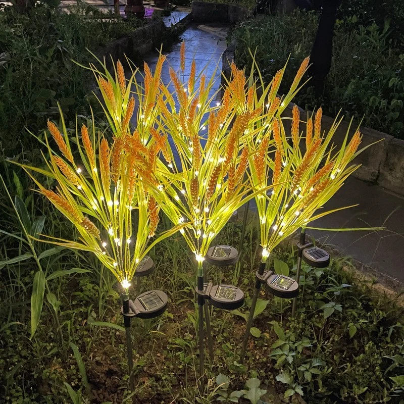 Skanto Solar-LED-Ziergras-Gartensteckerleuchten mit Mikro-LED-Lichterkette und Erdspieß Skanto