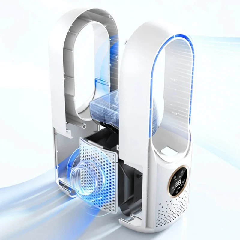 Blattlose tragbare Klimaanlage | Ultraschall, ergonomisches Design & ideal für Zuhause & Büro | Skanto