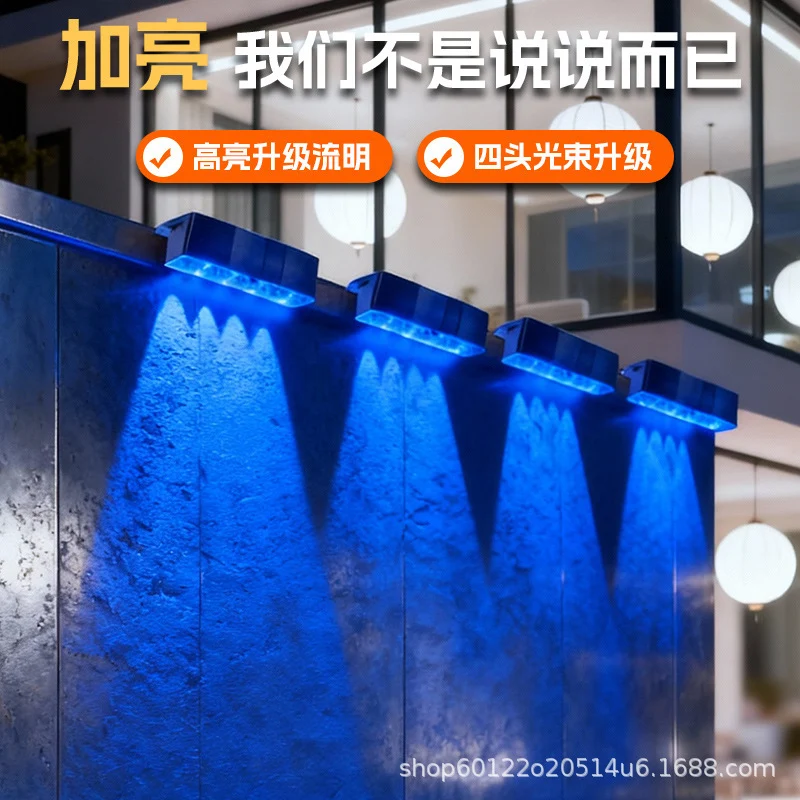 Outdoor Solar RGB Dual-Beam Wandleuchte mit integriertem Solarpanel und wetterfester Montagebasis Skanto