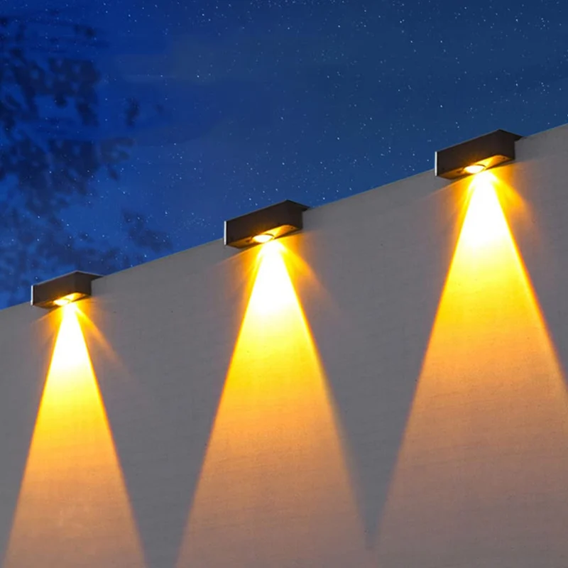 Outdoor Solar RGB Dual-Beam Wandleuchte mit integriertem Solarpanel und wetterfester Montagebasis Skanto