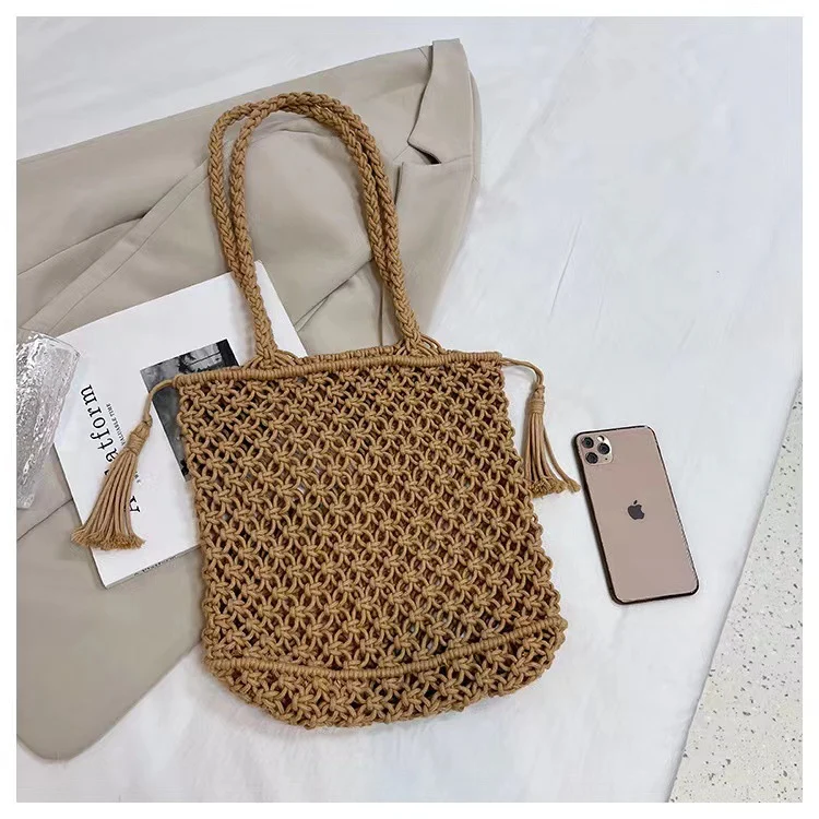 Handgeknüpfte Strandtasche mit verspieltem Design Skanto