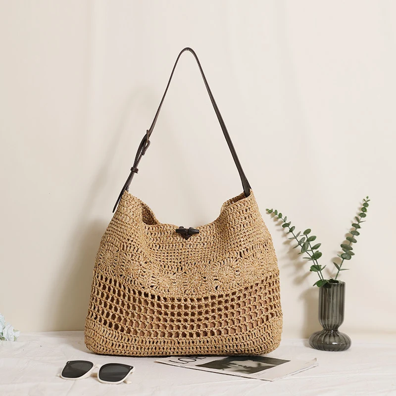 Handgeknüpfte Shopper-Tasche im modernen Netzdesign Skanto