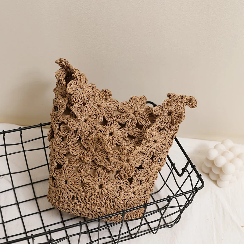 Handgemachte Makramee-Tasche im Blumendesign Skanto