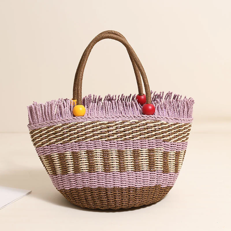 Stylische Tragetasche mit bunten Fransen Skanto
