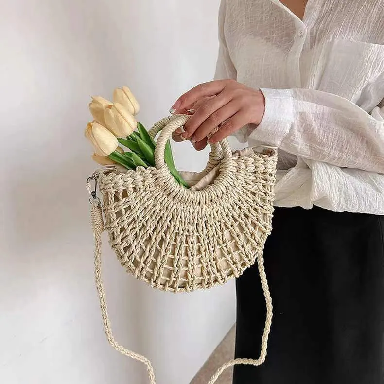 Handgemachte Korbtasche mit verspieltem Design Skanto