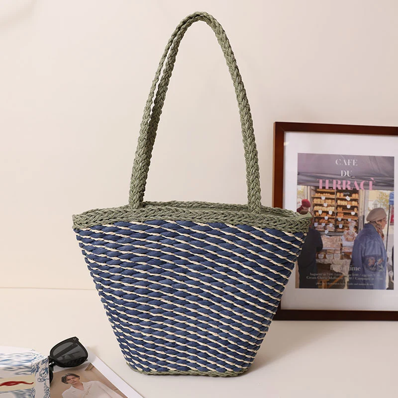 Geflochtene Strandtasche mit breiten, stabilen Griffen Skanto