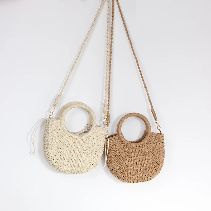 Geflochtene Mini-Handtasche mit runden Griffen Skanto
