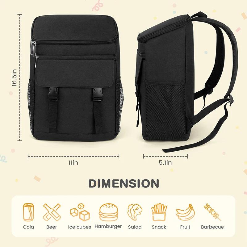 Unisex Nan Isotherm Kühlrucksack mit großem Kühlfach, gepolsterten Schultergurten und seitlichen Netztaschen Skanto