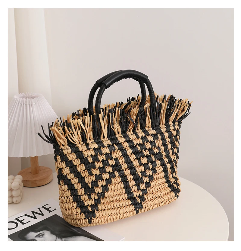 Stilvolle Korbtasche mit auffälligem Muster Skanto