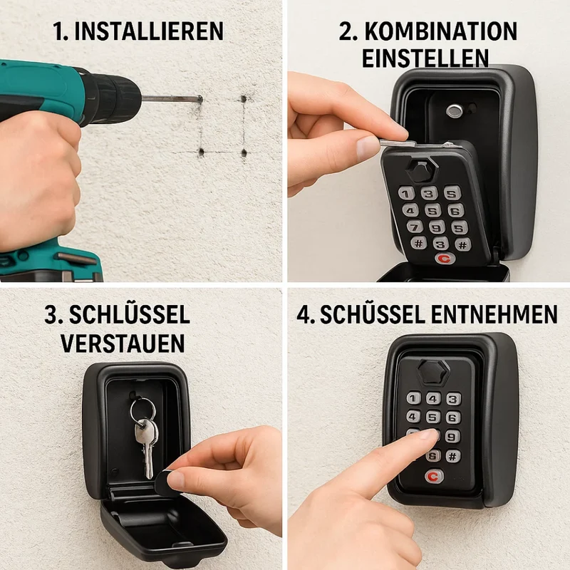 KeyGuard Outdoor-Safe – Wasserdichter Wand-Schlüsselkasten | Skanto