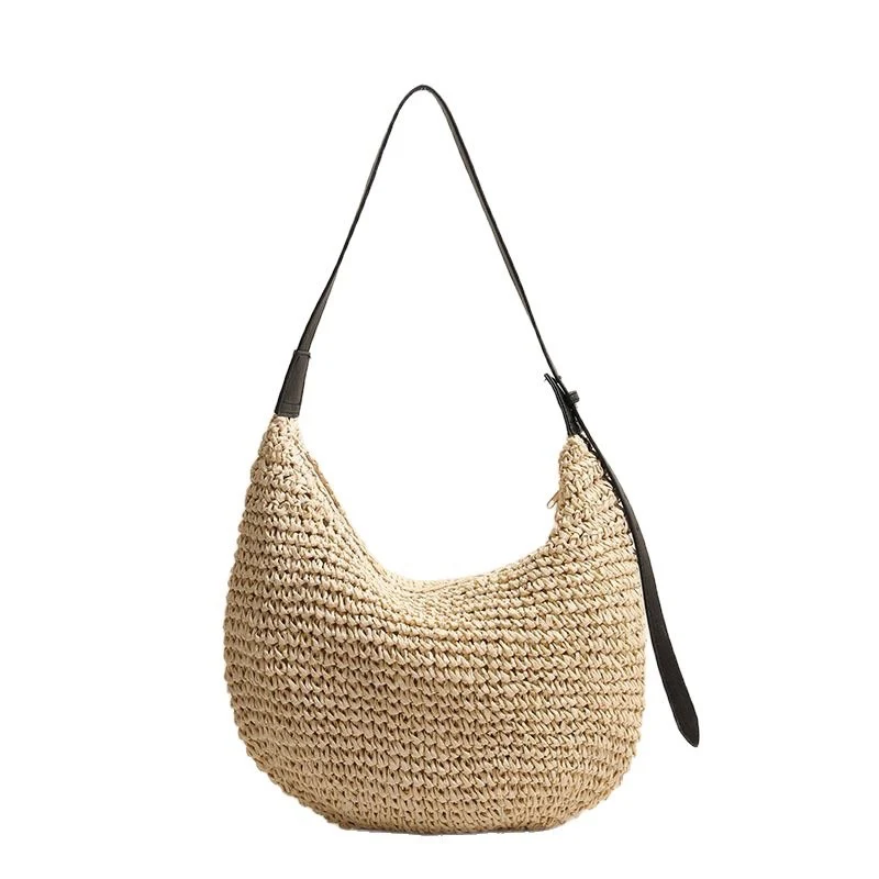 Handgemachte Hobo Bag aus Naturraffia Skanto