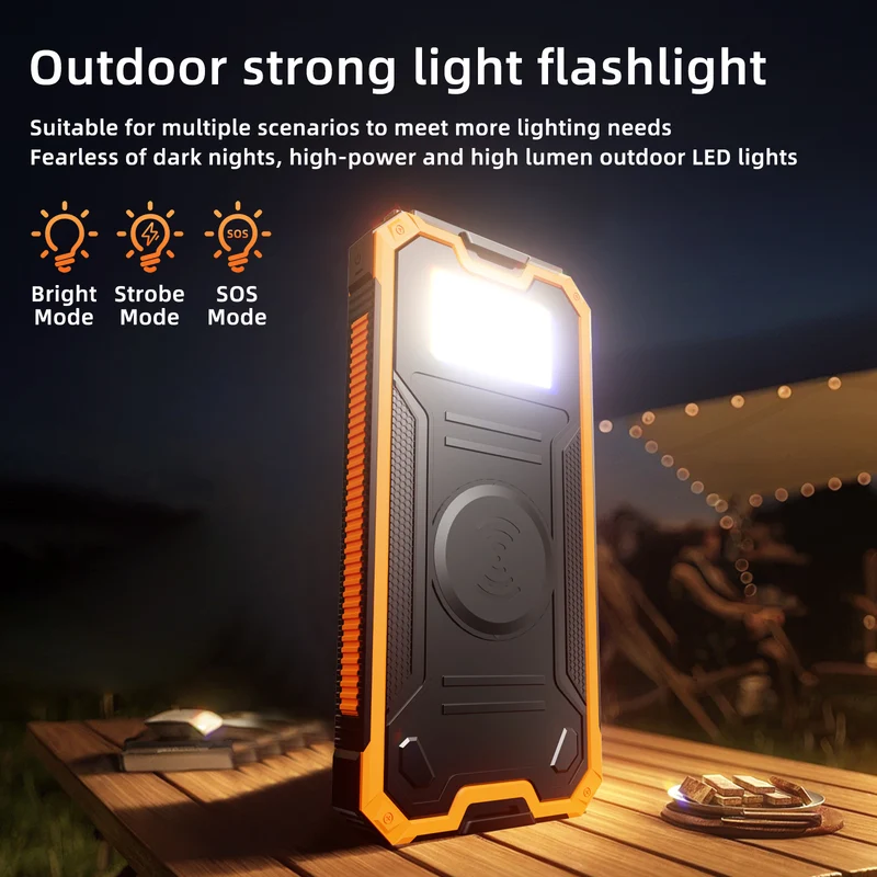 Solar Powerbank mit Schnellladefunktion und Wireless-Option Skanto