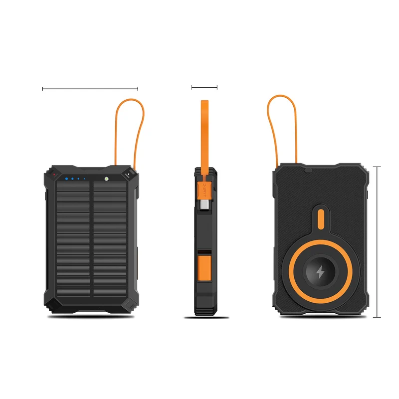 Solarbetriebene Powerbank mit kabellosem Ladegerät Skanto