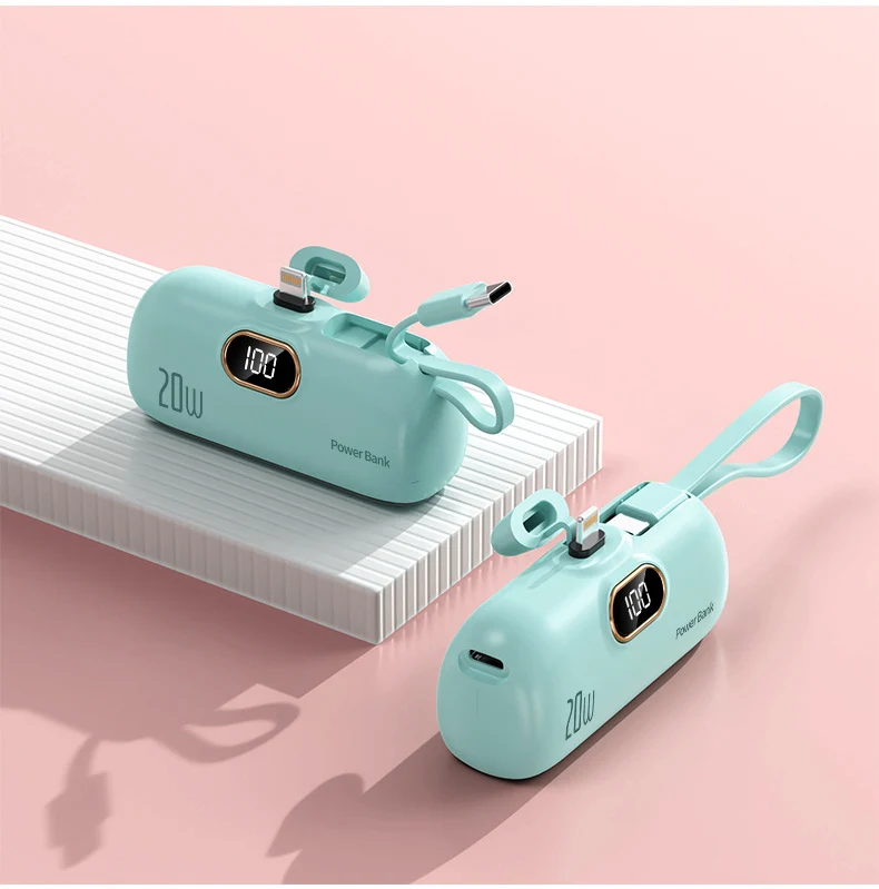 Powerbank mit integriertem Ladekabel Skanto
