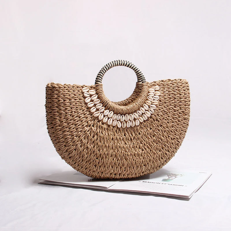 Elegante Korbtasche mit Muschel-Dekor Skanto
