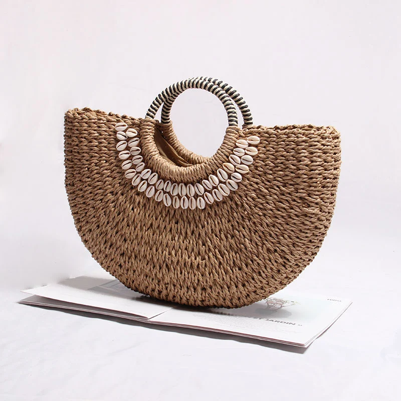 Elegante Korbtasche mit Muschel-Dekor Skanto