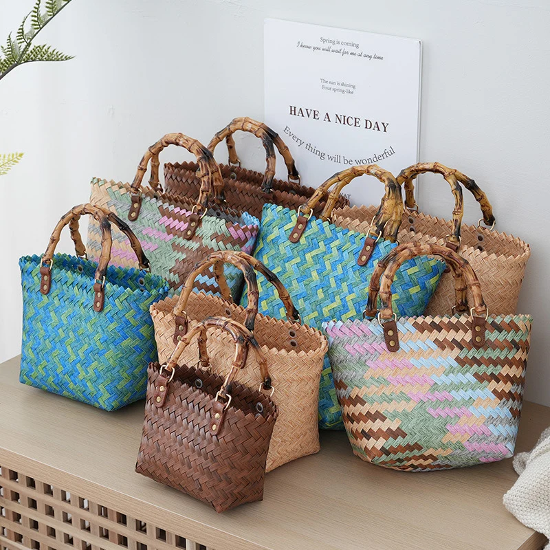 Gewebte Bast-Handtasche Skanto