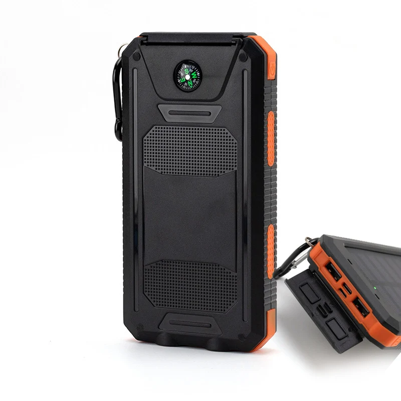 Solarbetriebene Powerbank mit integrierten LED-Leuchten und Kompass Skanto
