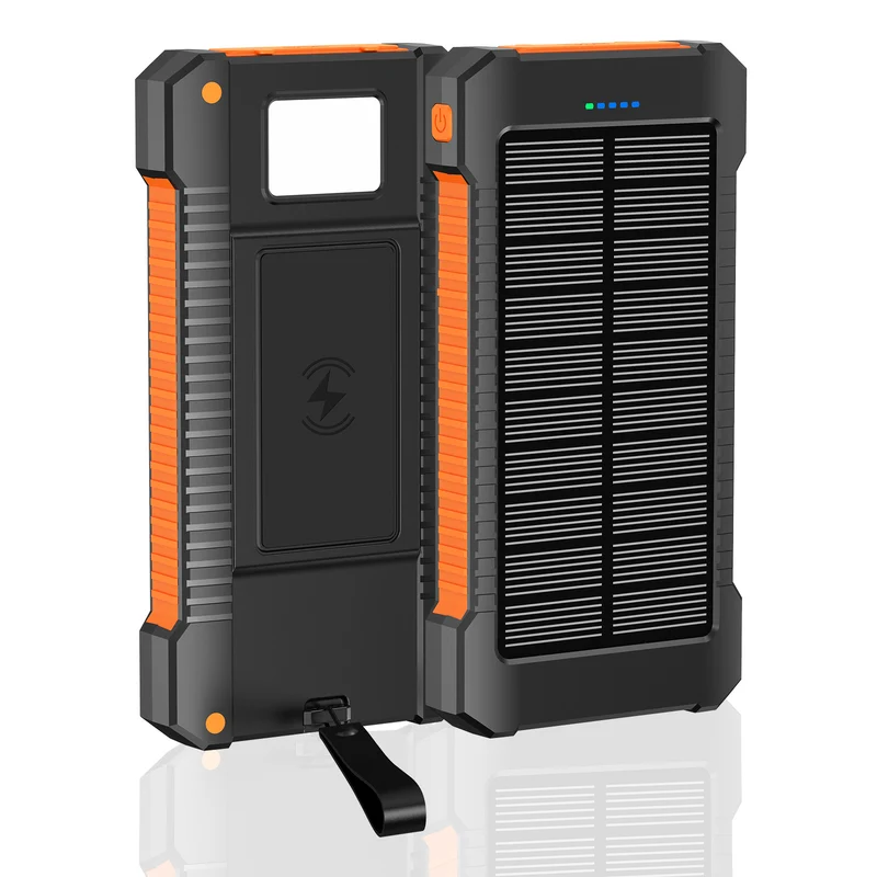 Solar-Powerbank mit Multifunktionsanschlüssen und LED-Licht Skanto